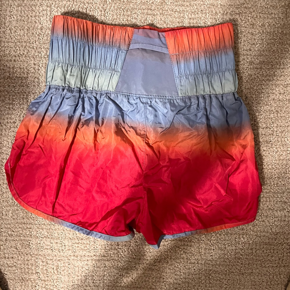 Free People Ombre Way Home Shorts - Red and Blue